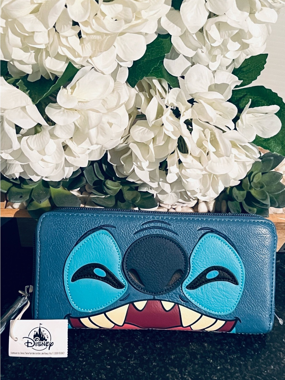 Disney Lounge fly Stitch Long Zip-Around Wallet NWT